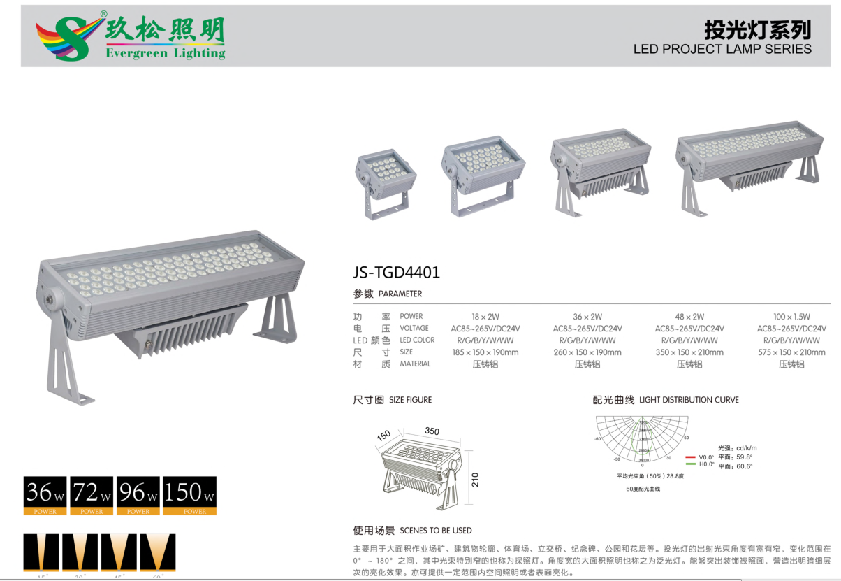 鋁合金中型投光燈